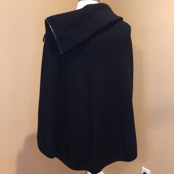 Theory Black Wool Cowl Neck Poncho Cape S - Picture 6 of 9